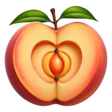 peach split open with glowing seed core sticker