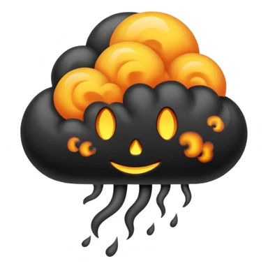 curved, black, poisonous, black smoke emitted sticker