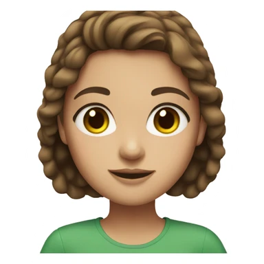 Girl with brown hair and green eyes sticker