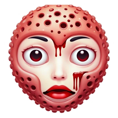 Trypophobia glitched blood face sticker