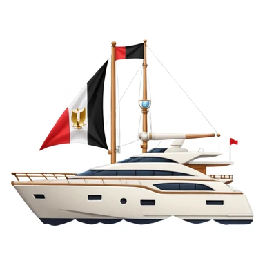 yacht with Egyptian small flag sticker