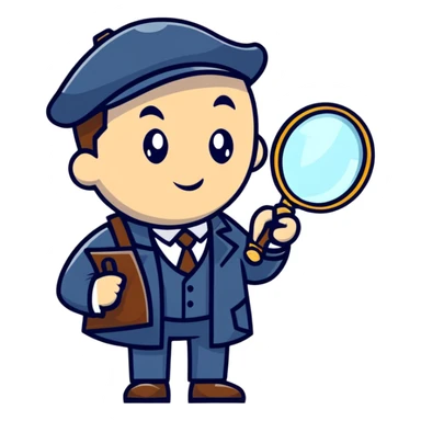 detective with magnifying glass sticker