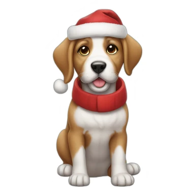 puppy santa sticker