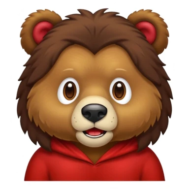 Urso pardo com cabelo vermelho mostrando a língua  sticker