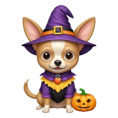 Chihuahua wearing a Halloween costume sticker