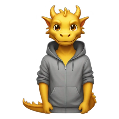 The dragon is dressed in a hoodie sticker