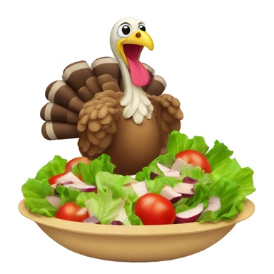 Turkey eating salad sticker