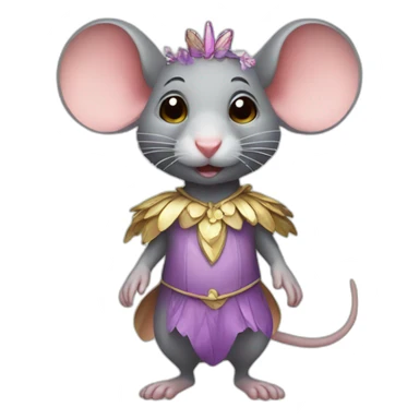 rat with fairy costume sticker