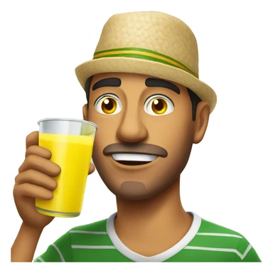 extremely dehydrated mexican guy completely enjoying drinking yellow juice emoji sticker