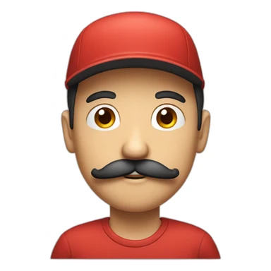 cartoon guy with mustache and red cap with a withe m on it sticker
