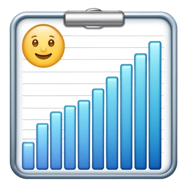 ios style emoji for report sheet consisting multiple graph/ charts with sparkle around the report , no numbers or text sticker