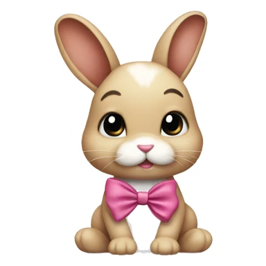 bunnie with bow sticker