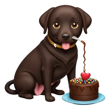 Cup of Tea cake black Labrador  sticker