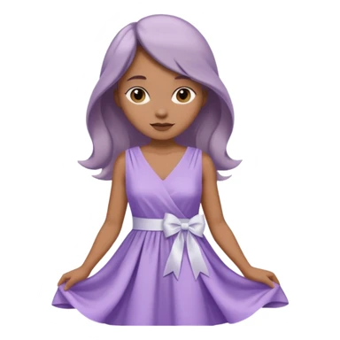 soft purple dress white ribbon sticker