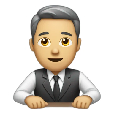 office man at the table sticker