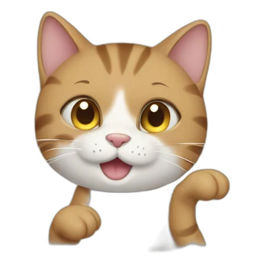 Cat saying goodbye sticker