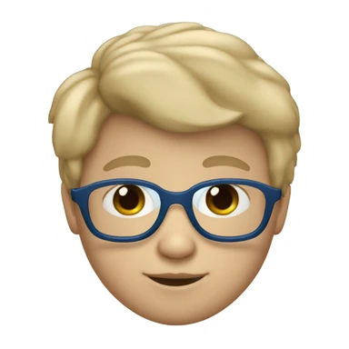 Un niño blanco con lentes azules y pelo negro  sticker