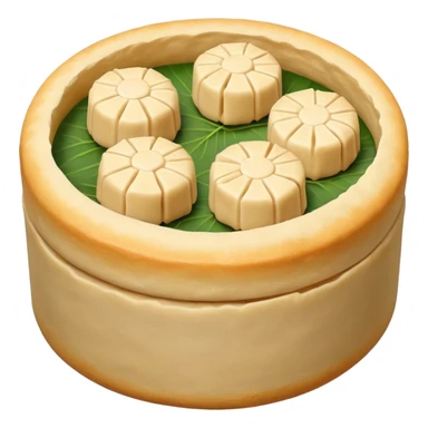 siu mai (a type of dim sum, just 1 cube of white color fish patty wrapped by yellow dough, leaving only the top part unwrapped, shape looks like short cylinder shape) sticker