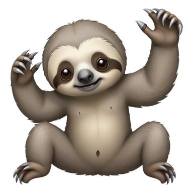 Oso perezoso de color gris cuerpo y garras  sticker