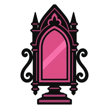 gothic mirror, black and pink color scheme sticker