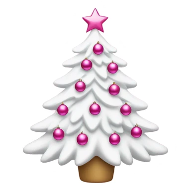 White Christmas tree with pink ornaments  sticker