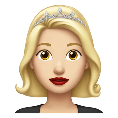 Small Tiara on a blonde white girl with red lipstick  sticker