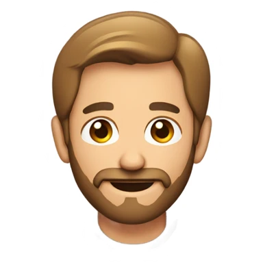 smiling man indoors with beard sticker