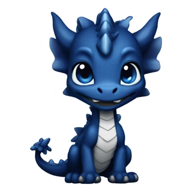 adorable midnight blue chibi dragon sticker
