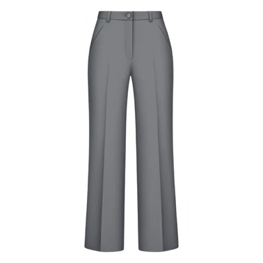 gray wide leg tailored women's dress pants, high waisted, formal trousers, only the garment, no model, flat lay on white background sticker