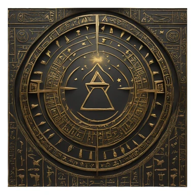 egypt star gate in black metal sticker