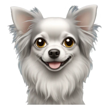 Grey longhair Chihuahua  sticker