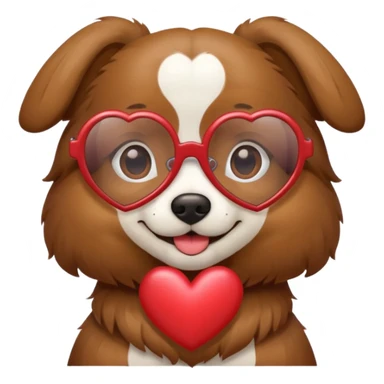 Dog wearing heart glasses sticker