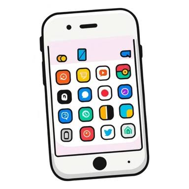 Smartphone with app store and colorful app icons sticker