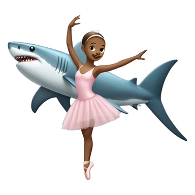 ballerina with a shark on top sticker