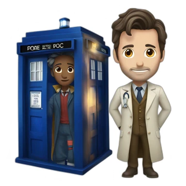tardis and the doctor sticker