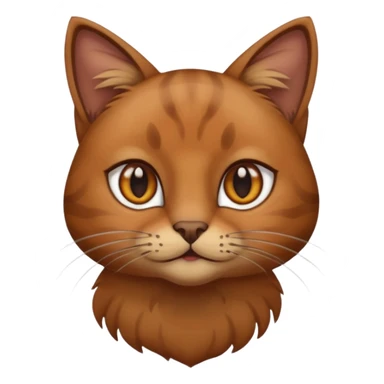 brown cat with dark brown accents and brown eyes  sticker