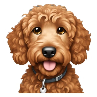 Curly Copper colored Goldendoodle pup sticker