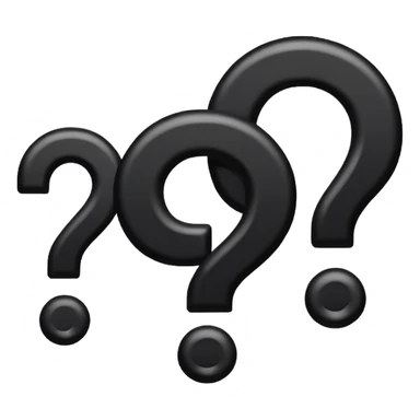 three black question marks next to each-other sticker