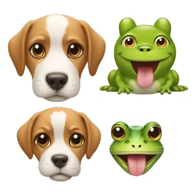 mixture of a dog, a frog, a cat sticker