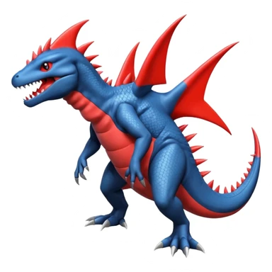 Salandit-Salamence-Garchomp-Fakémon-hybrid-creature (full body)  sticker
