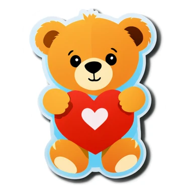 Teddy bear saying I love you mum sticker