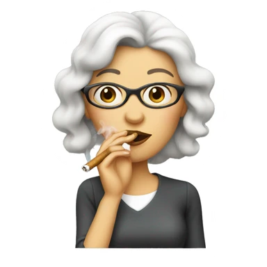 Lady smoking and drinking sticker