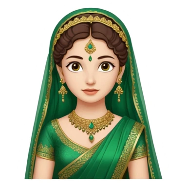 bride in mehendi Ceremony in green saree standing sticker