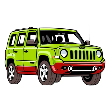 Green Jeep Patriot  sticker