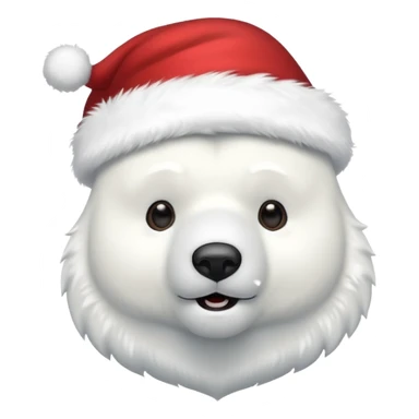polar bear with a Santa hat sticker