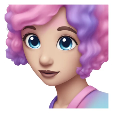 Different colors of pink blue and purple in a ￼rainbow sticker