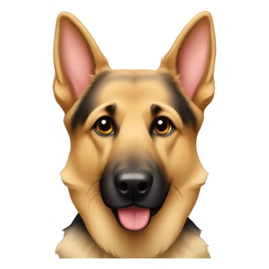 German shepard with heart shape blonde area on forehead sticker
