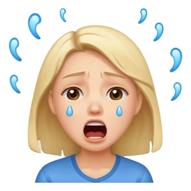 girl crying with shout sticker
