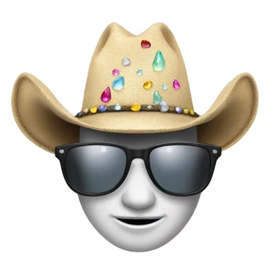 unicorn tears sunglasses cowboy hat sticker