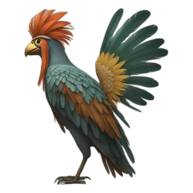 man with plume of feathers and beak sticker